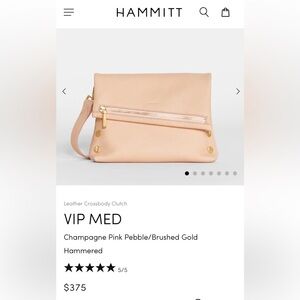 Hammitt VIP Medium handbag
Champagne Pink Pebble/Brushed Gold Hammered